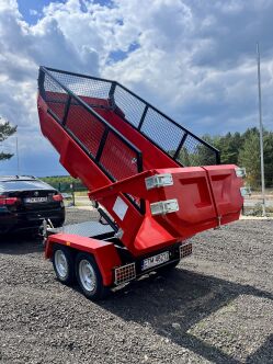 Przyczepka Wywrotka Hydrauliczna Skorupowa do samochodu Rejestracja DMC 3500 KG + Nadstawki burtowe