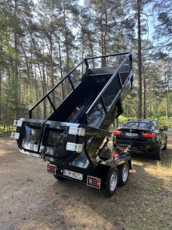 Przyczepka Wywrotka Hydrauliczna Skorupowa do samochodu Rejestracja DMC 3500 KG + Nadstawki burtowe