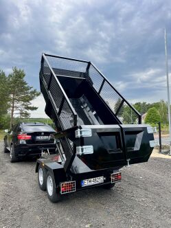 Przyczepka Wywrotka Hydrauliczna Skorupowa do samochodu Rejestracja DMC 3500 KG + Nadstawki burtowe