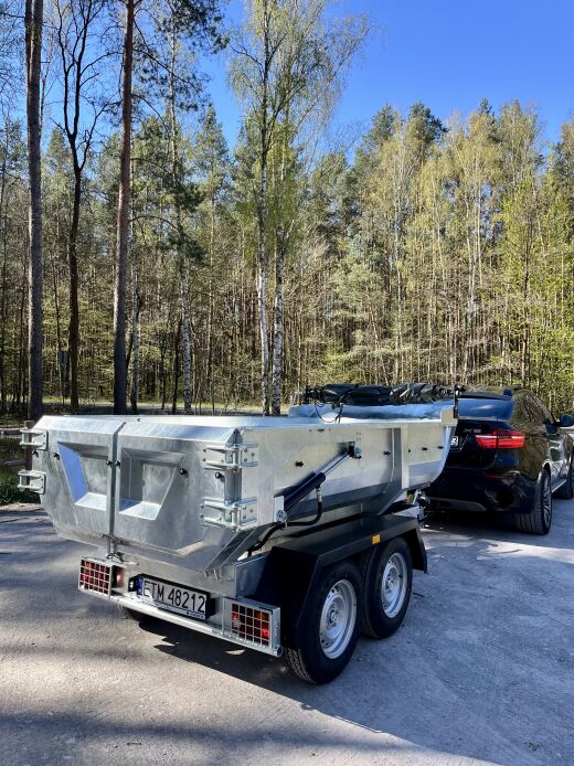 Przyczepka Wywrotka Hydrauliczna Skorupowa do samochodu Rejestracja DMC 3500 KG Ocynk ogniowy